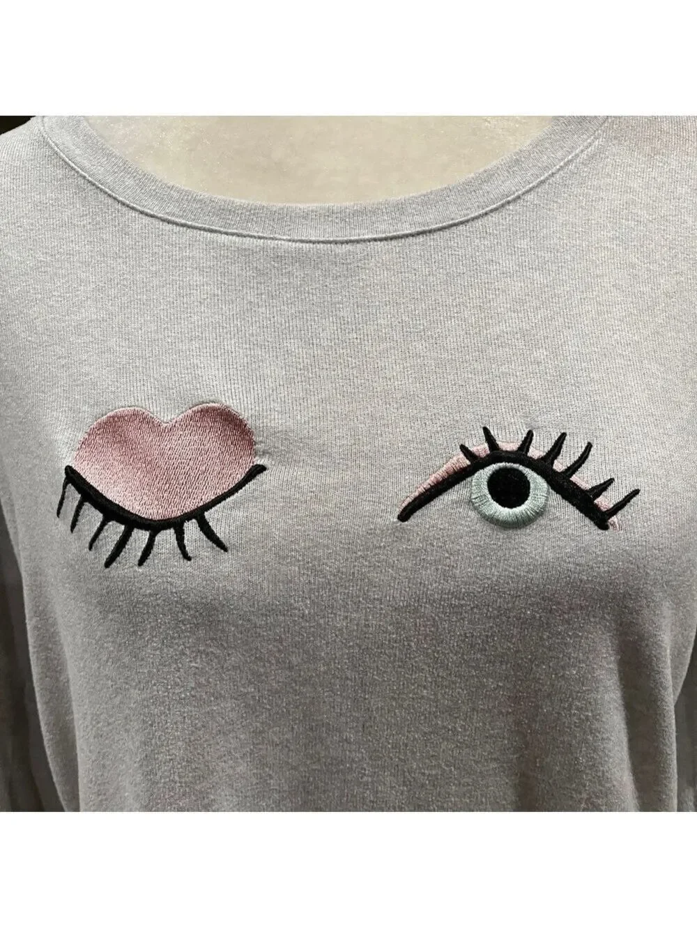 Kate Spade Flirty Winking Eyes Sweatshirt- Size Medium